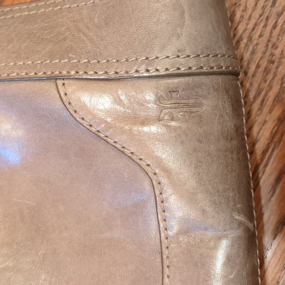 Frye Melisa zipper grey leather crossbody purse - Picture 2 of 8